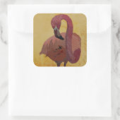 STICKER CARRÉ FLAMANT ROSE (Sac)
