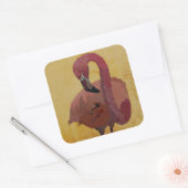 STICKER CARRÉ FLAMANT ROSE (Enveloppe)
