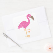 Sticker Carré Flamant rose (Enveloppe)