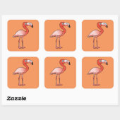 Sticker Carré Flamant rose américain Birdorable (Feuille)