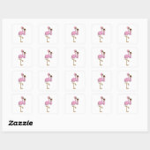 Sticker Carré Flamant rose avec muffin (Feuille)