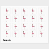 Sticker Carré Flamant rose avec muffin (Feuille)