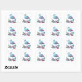 Sticker Carré Flamant rose Chucks and Pearls Comma La Harris 202 (Feuille)