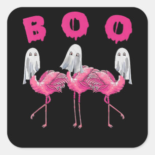 Sticker Carré Flamant rose Costume Halloween Flamant rose Fant