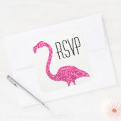 Sticker Carré Flamant rose de Parties scintillant rose chaud RSV (Enveloppe)