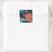 Sticker Carré Flamant rose funky (Sac)