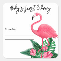 Flamant rose - première bibliothèque pour bébé
