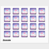Sticker Carré Flamant rose rose (Feuille)