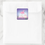 Sticker Carré Flamant rose rose (Sac)