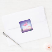 Sticker Carré Flamant rose rose (Enveloppe)