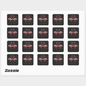 Sticker Carré Flamant rose rose (Feuille)