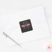 Sticker Carré Flamant rose rose (Enveloppe)