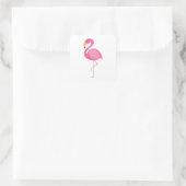 Sticker Carré Flamant rose rose (Sac)
