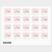 Sticker Carré Flamant rose rose mignon Illustration Merci de par (Feuille)