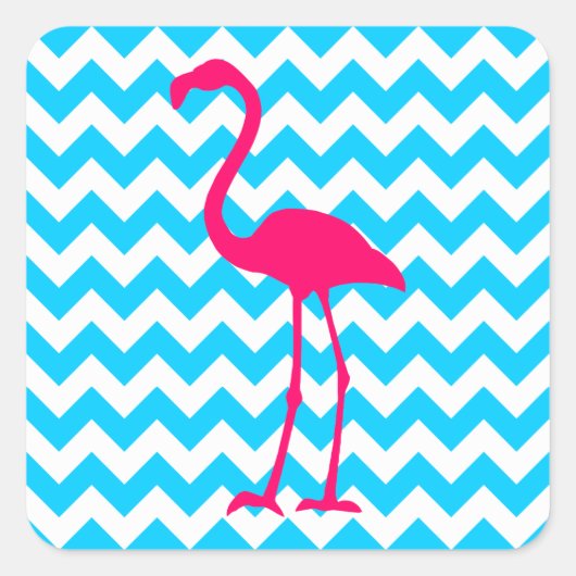 Sticker Carré Flamant rose rose vif (Devant)