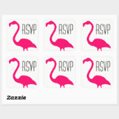 Sticker Carré Flamant rose rose vif RSVP (Feuille)