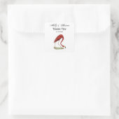 Sticker Carré Flamant rose rose vintage #1 (Sac)