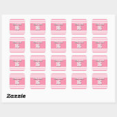 Sticker Carré Flamant rose Rose White Team Jersey Numéro personn (Feuille)
