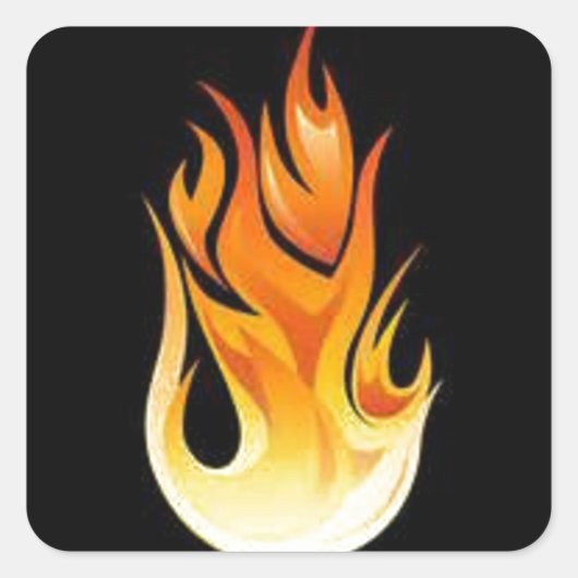 Sticker Carré Flames (Devant)