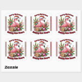 Sticker Carré Flamingo de Noël amusant (Feuille)