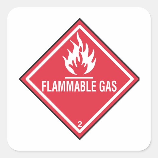 Sticker Carré Flammable gas warning (Devant)