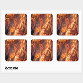 Sticker Carré Flamme orange (Feuille)