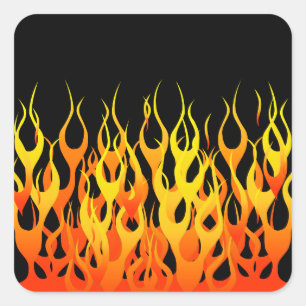 Sticker Carré Flammes de emballage chaudes graphiques