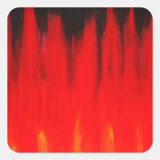 Sticker Carré Flammes de feu rouge pastel (Symbolisme naturel)