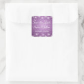 Sticker Carré Flammes de neige sur mariage violet Enregistrer la (Sac)