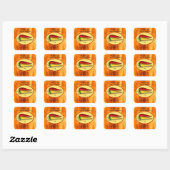 Sticker Carré Flammes modifiables Fumer' Hot Pepper Sauce Étique (Feuille)
