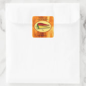 Sticker Carré Flammes modifiables Fumer' Hot Pepper Sauce Étique (Sac)