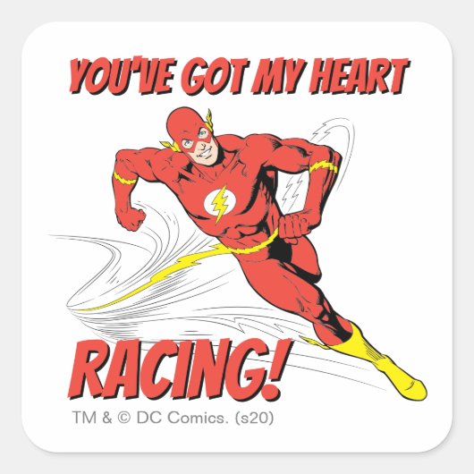 Sticker Carré Flash - Vous avez My Heart Racing Valentine (Devant)