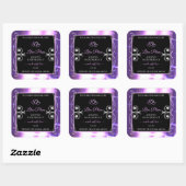 Sticker Carré Flashy Lumière violet noir Produit Diamants Étique (Feuille)
