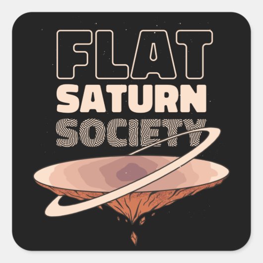 Sticker Carré Flat Saturn Society - Science Design (Devant)