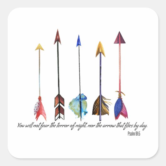 Sticker Carré Flèche Psaume 91 (Devant)