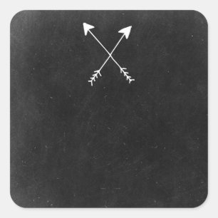 Sticker Carré Flèches Croisées Sur Tableau Noir Rustique Boutiqu