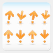 Sticker Carré Flèches orange (Devant)