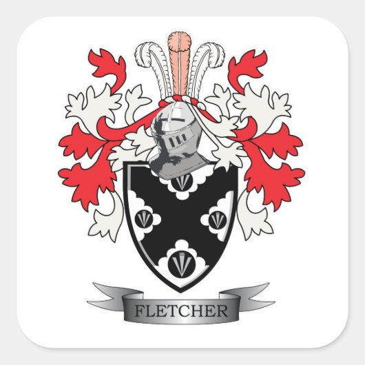 Sticker Carré Fletcher Family Crest Coat of Arms (Devant)