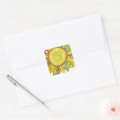 Sticker Carré fleur (Enveloppe)