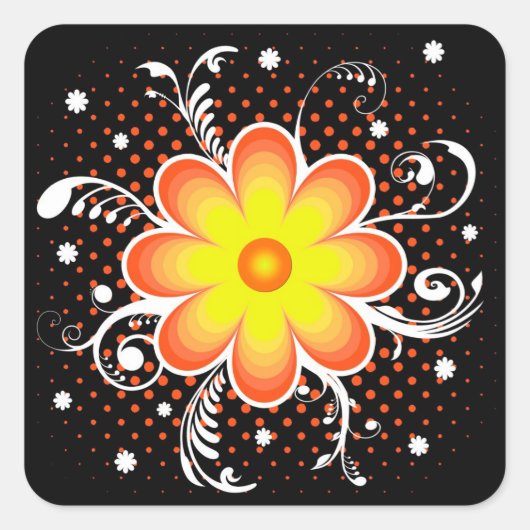 Sticker Carré Fleur (Devant)