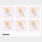 Sticker Carré Fleur (Feuille)