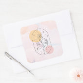 Sticker Carré Fleur (Enveloppe)