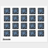 Sticker Carré Fleur Bleue (Feuille)