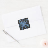 Sticker Carré Fleur Bleue (Enveloppe)