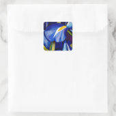 Sticker Carré Fleur bleue Iris peinture originale aquarelle (Sac)