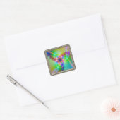 Sticker Carré Fleur Colorée Avec Rubans (Enveloppe)