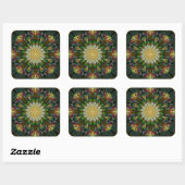 Sticker Carré Fleur courbée (Feuille)