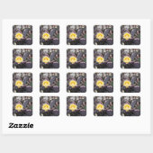 Sticker Carré Fleur de cactus jaune (Feuille)