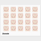 Sticker Carré Fleur de cerisier Mariage rustique (Feuille)