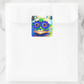 Sticker Carré Fleur de chat (Sac)